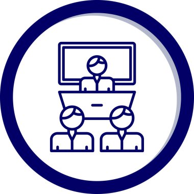 Bilgisayar monitörü. Web simgesi basit illüstrasyon