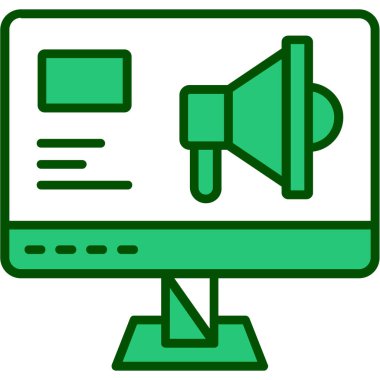 Bilgisayar monitörü simgesi. web tasarımı için ana bilgisayar izleme vektör simgesi