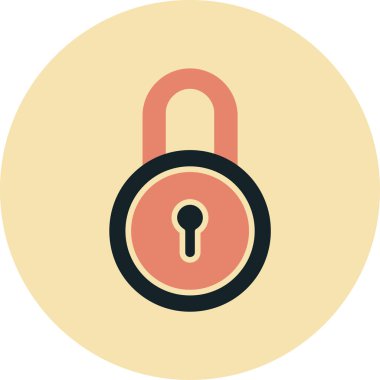 Kilit simgesinin vektör illüstrasyonu