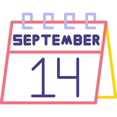 16 Eylül - tek takvimin düz simgesi