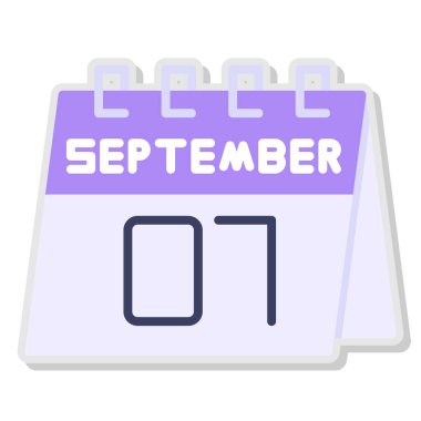 Takvimin 10 Eylül 'ü. Basit ve temiz tasarım simgesi, vektör illüstrasyonu