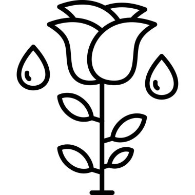gül çiçeği ikonu vektör illüstrasyonu