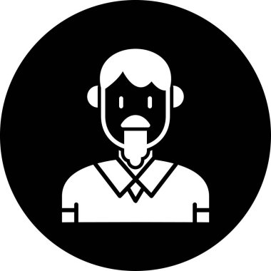 Siyah beyaz simgesi olan bir adamın vektör çizimi