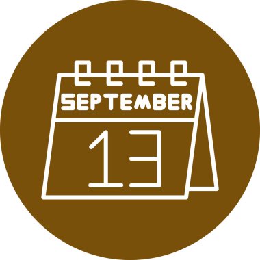 Basit takvim simgesine sahip tek bir takvim simgesinde 14 Eylül tarihi. vektör