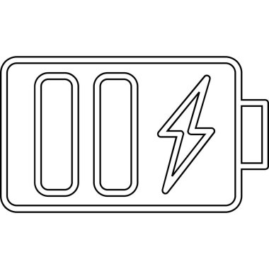 pil şarj ikonu. Web için pil yükleme vektör simgesinin özet çizimi