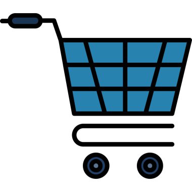 Alışveriş arabası. Basit resimleme