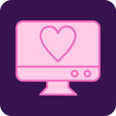 Bilgisayar monitörü. Web simgesi basit illüstrasyon