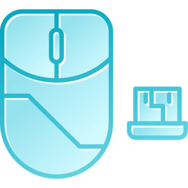 Beyaz arkaplanda fare simgesi olan mavi bilgisayar monitörü. Tekerlek işaretli bilgisayar. vektör illüstrasyonu