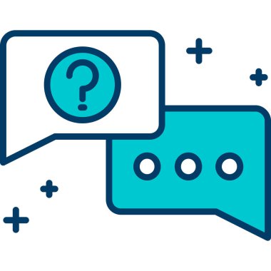 Konuşma baloncukları ve soru işareti vektör tasarımı