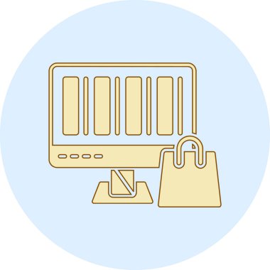 Modern b 'nin vektör illüstrasyonu bilgisayarın simgesinden yoksun