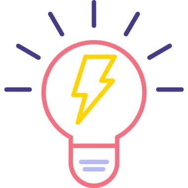 Güç işareti olan bir ampulün vektör çizimi.