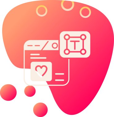 Beyaz arkaplanda izole edilmiş konuşma baloncuğu simgesi olan çizgi kalbi. Sevgililer Günü. Şubat ve Sevgililer Günü 'nün sembolü. Renkli taslak konsepti. vektör illüstrasyonu