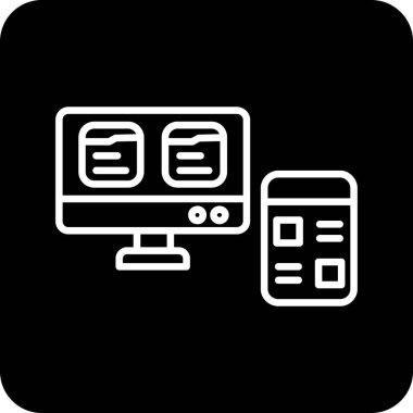 bilgisayar izleme simgesi, vektör illüstrasyonu