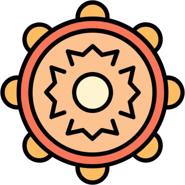 Bir çiçek simgesinin vektör illüstrasyonu