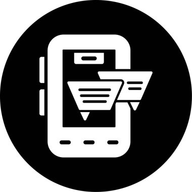 Telefon İleti Ağı simgesi, vektör illüstrasyonu