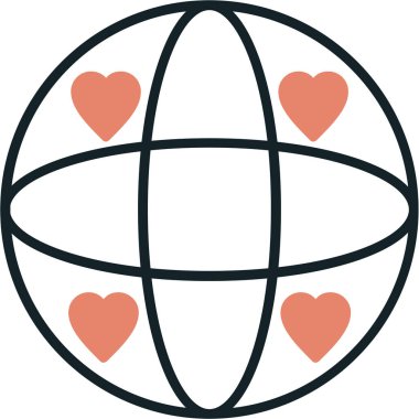 Küre. Web simgesi basit illüstrasyon