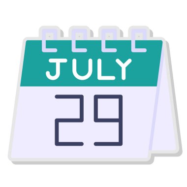 Temmuz 25 - vektör düz simge