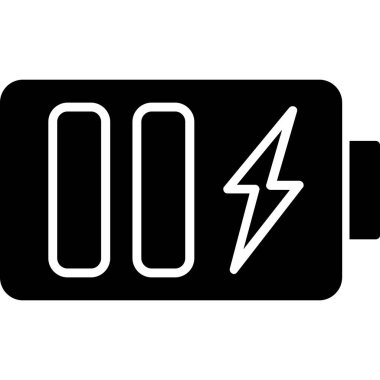Elektrik pil simgesi. Basit örnek web için elektrik pil vektör simgesinin