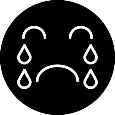 Ağlayan emoji simgesi simgesi ana hat biçiminde