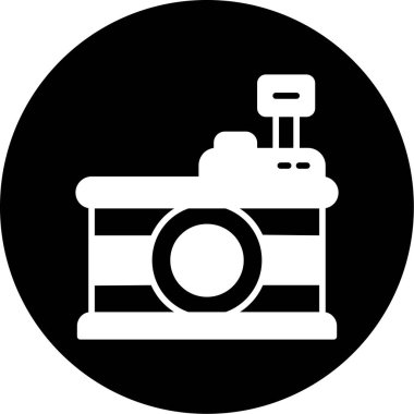 Fotoğraf makinesi simgesi. Web için fotoğraf makinesi vektör simgelerinin basit illüstrasyonu