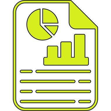 Yeşil ve sarı grafiğin vektör çizimi