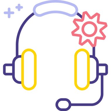 Kulaklık. Web simgesi basit illüstrasyon