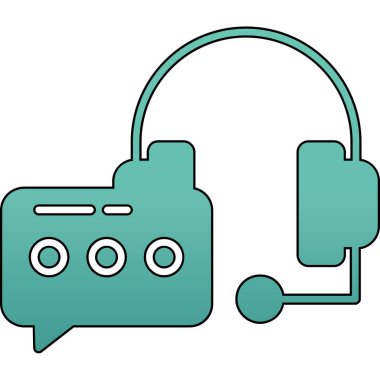 Kulaklıklar. Web simgesi vektör illüstrasyonu