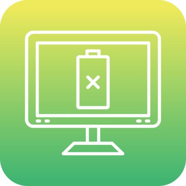 Benzersiz Batarya Vektör Satırı Simgesi