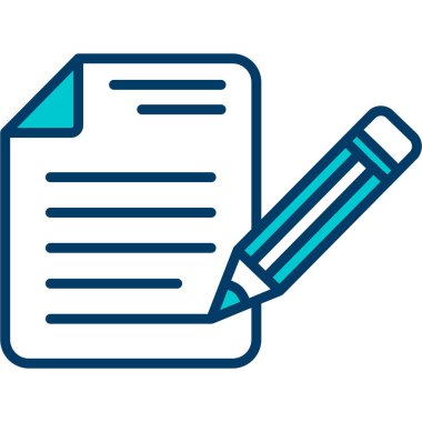 kalem vektör illüstrasyonlu kağıt belge