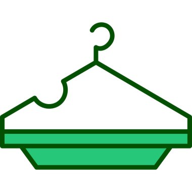 Beyaz zemin üzerine yeşil askı