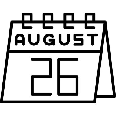Ağustos takvimi simge tasarımı