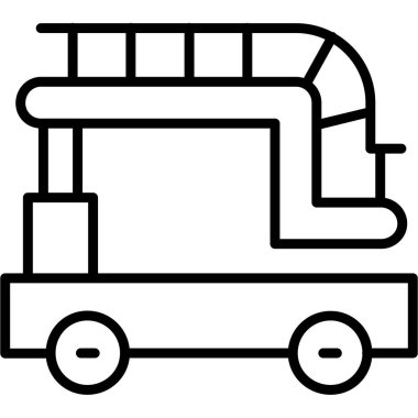 Karavan ikonu. Beyaz arkaplanda izole edilmiş web tasarımı için özet karavan vektör simgesi