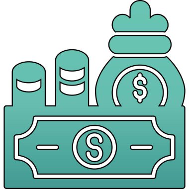 Para için. Web simgesi basit illüstrasyon