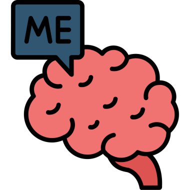 Beyin ikonu. vektör illüstrasyonu