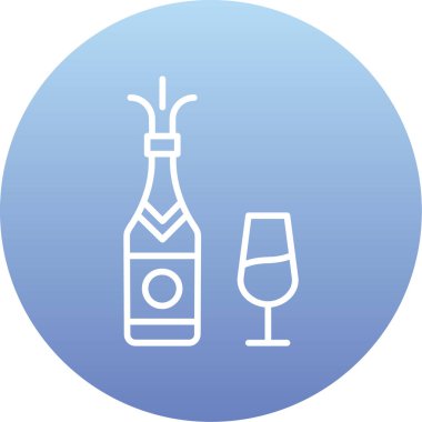 Şarap ikonlu bir şişenin vektör çizimi