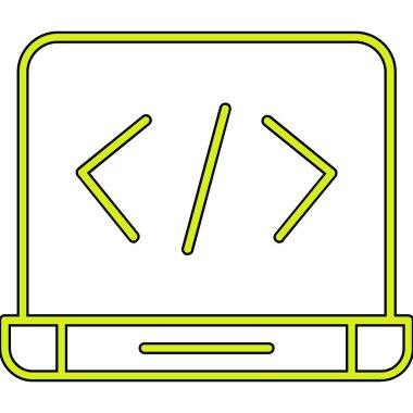 dizüstü bilgisayar ekranı renk ana hatları vektörü