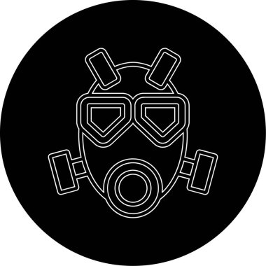 Benzin Maskesi Simgesi Moda Biçiminde İzole Arkaplan