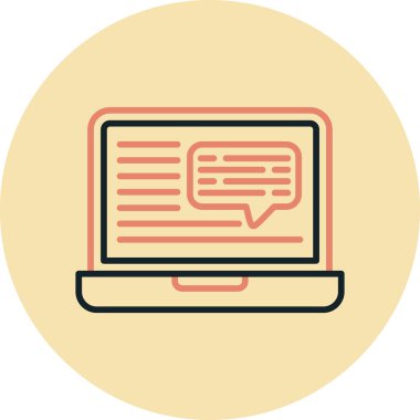 Metin kabarcığı vektör resimli dizüstü bilgisayar