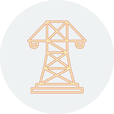 Yağ kulesi vektör ince çizgi simgesi