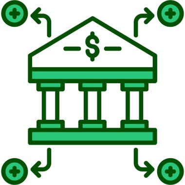 bina banka simgesi, basit vektör illüstrasyon tasarımı