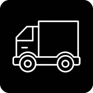 kamyon glyph düz simgesi