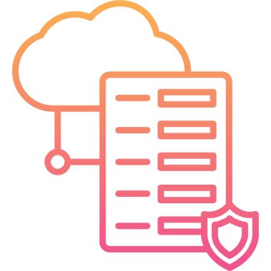 Ana hat biçiminde bulut veri koruma simgesi