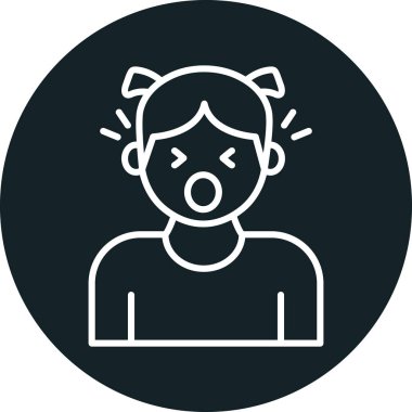 Kızım. Web simgesi basit illüstrasyon