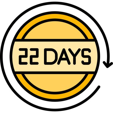 Takvim 22 gün simgesi, vektör illüstrasyon tasarımı