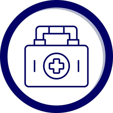 İlk yardım çantası ikonu. Web için tıbbi malzeme vektör simgesinin basit illüstrasyonu