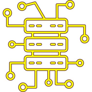 Düz biçimli işlemci simgesi izole edilmiş arkaplan vektörü çizimi