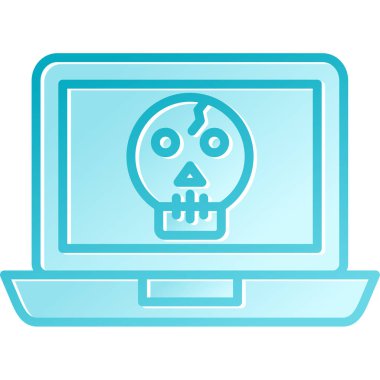 kafatası ve dizüstü bilgisayar vektör çizim tasarımı