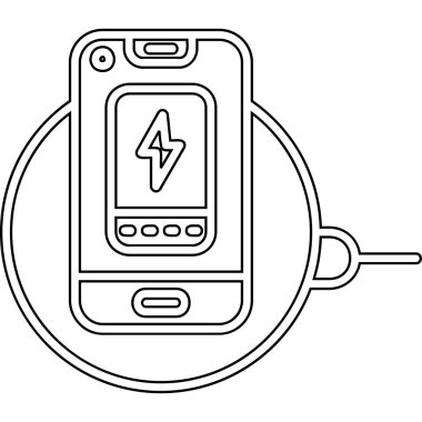 akıllı telefon ve fiş vektör çizim tasarımı ile pil