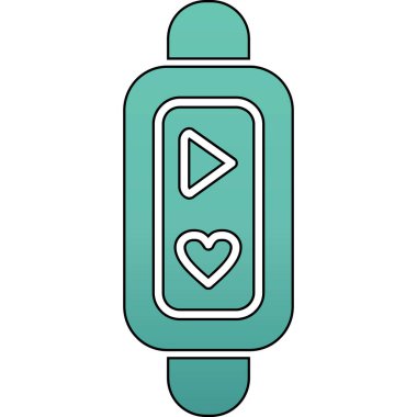 akıllı saat simgesi renk ana hatları vektörü