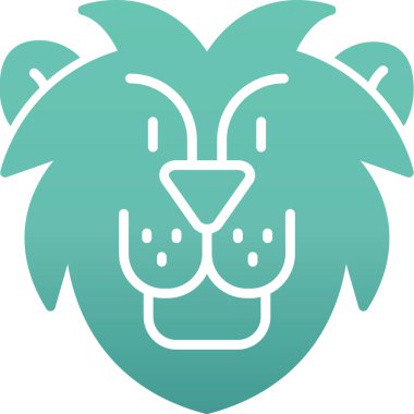 Aslan. Web simgesi basit illüstrasyon